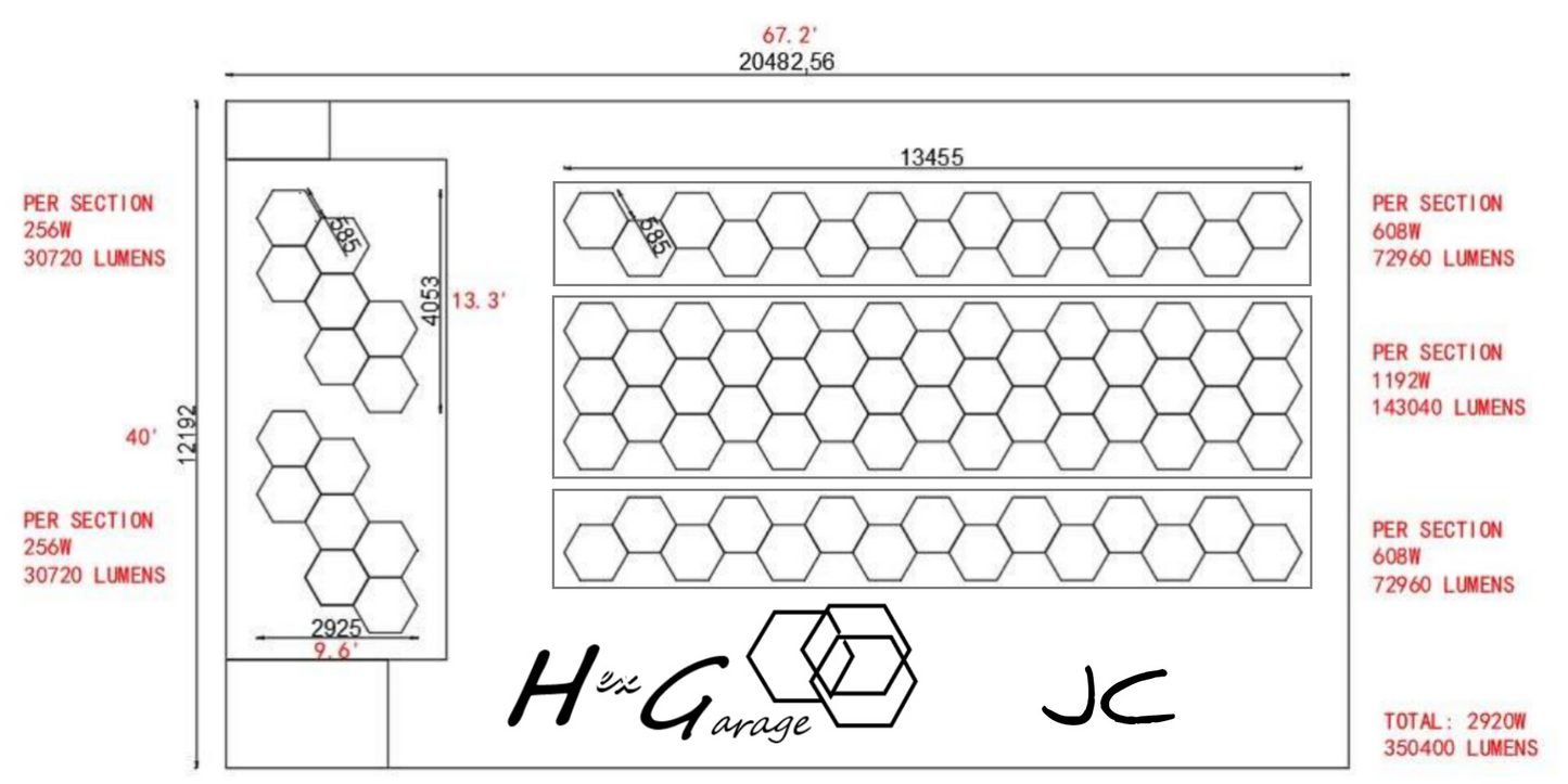 Hex Garage Custom Hexagon Lights