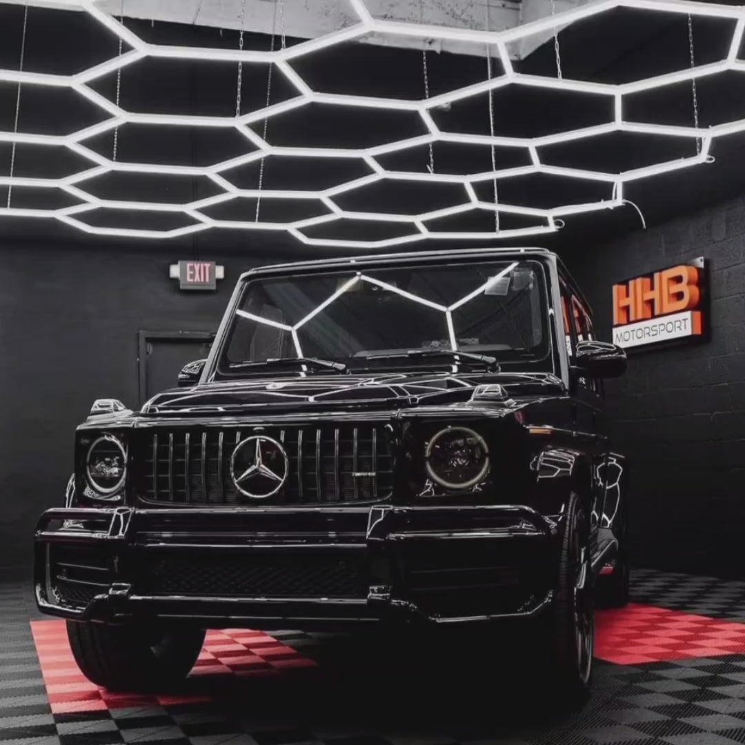 Dimmable Hexagon garage hex lights in garage