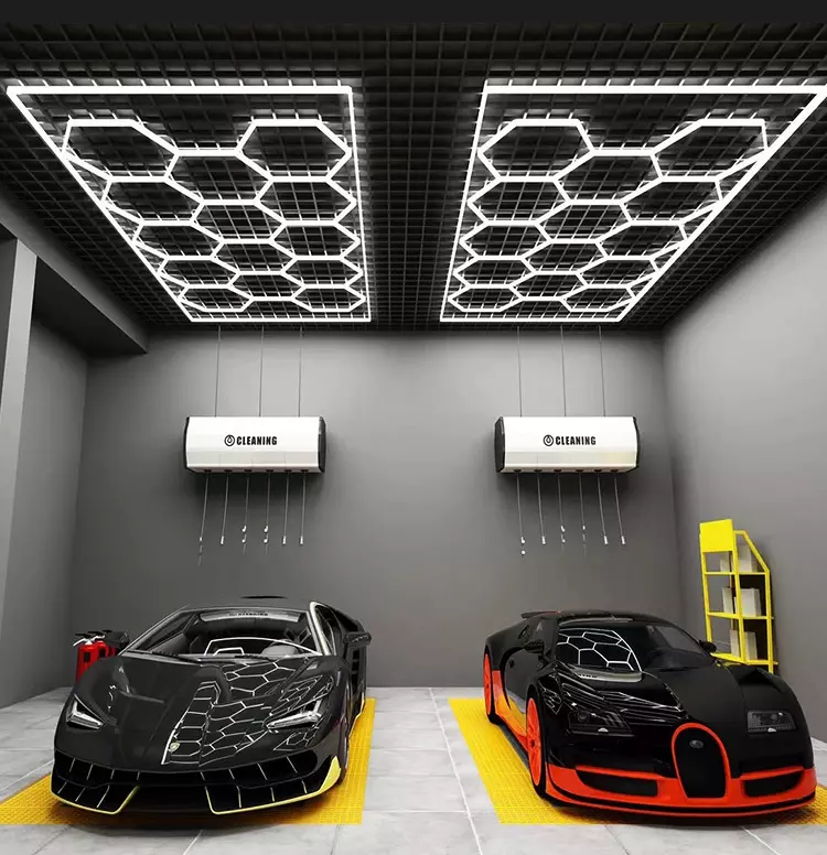 Hexagon garage lights hex lighting grid
