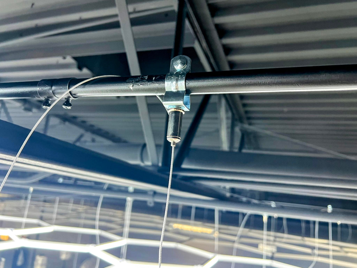 Hex garage lights hanging cable