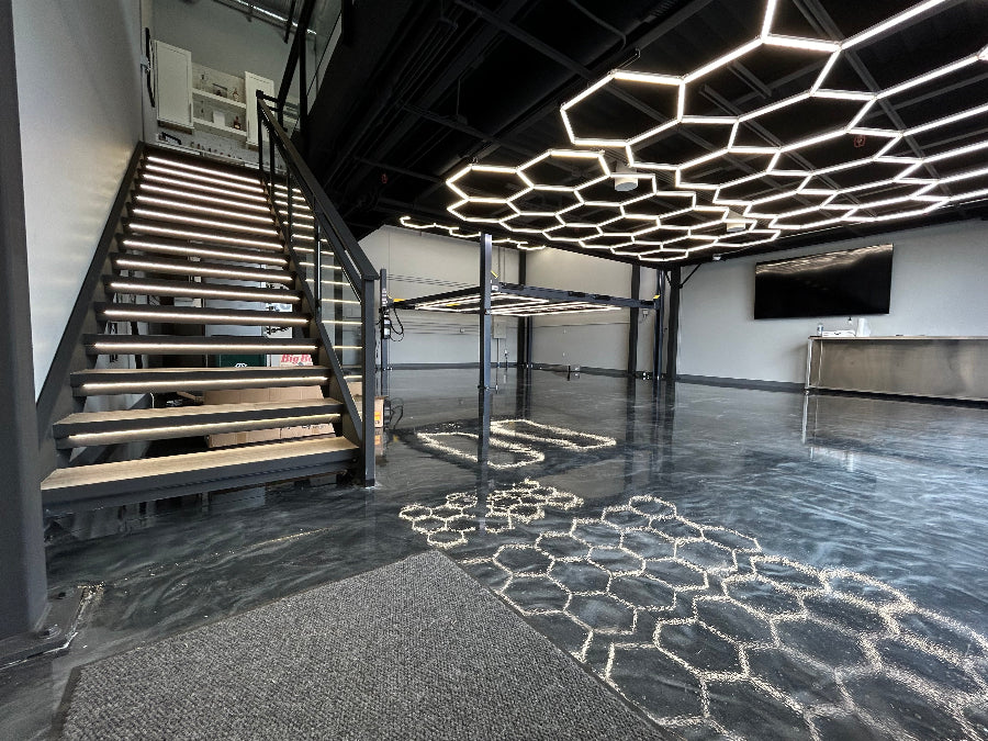 Hex garage lights in car condo