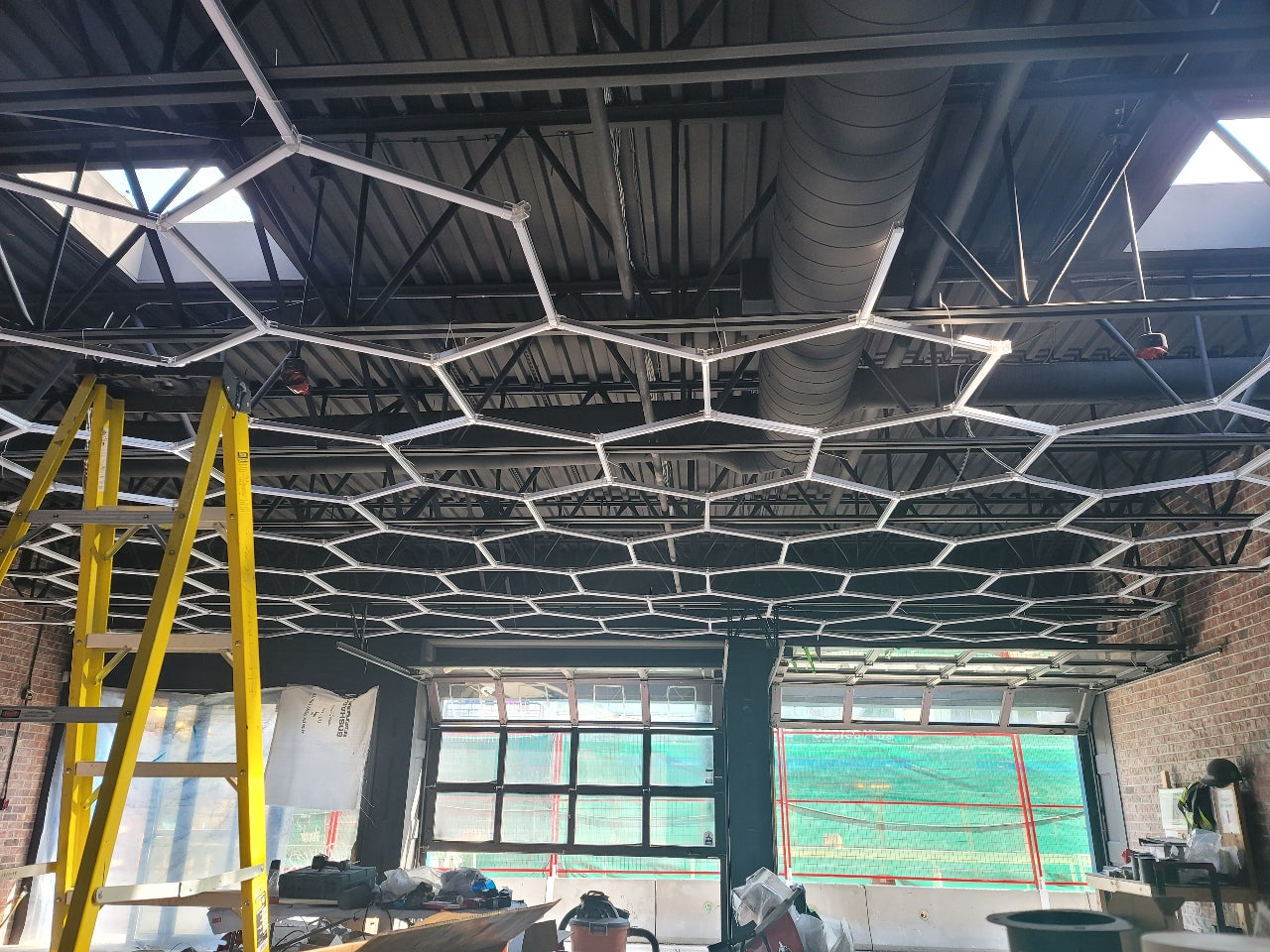 Hex LED lighting in gym