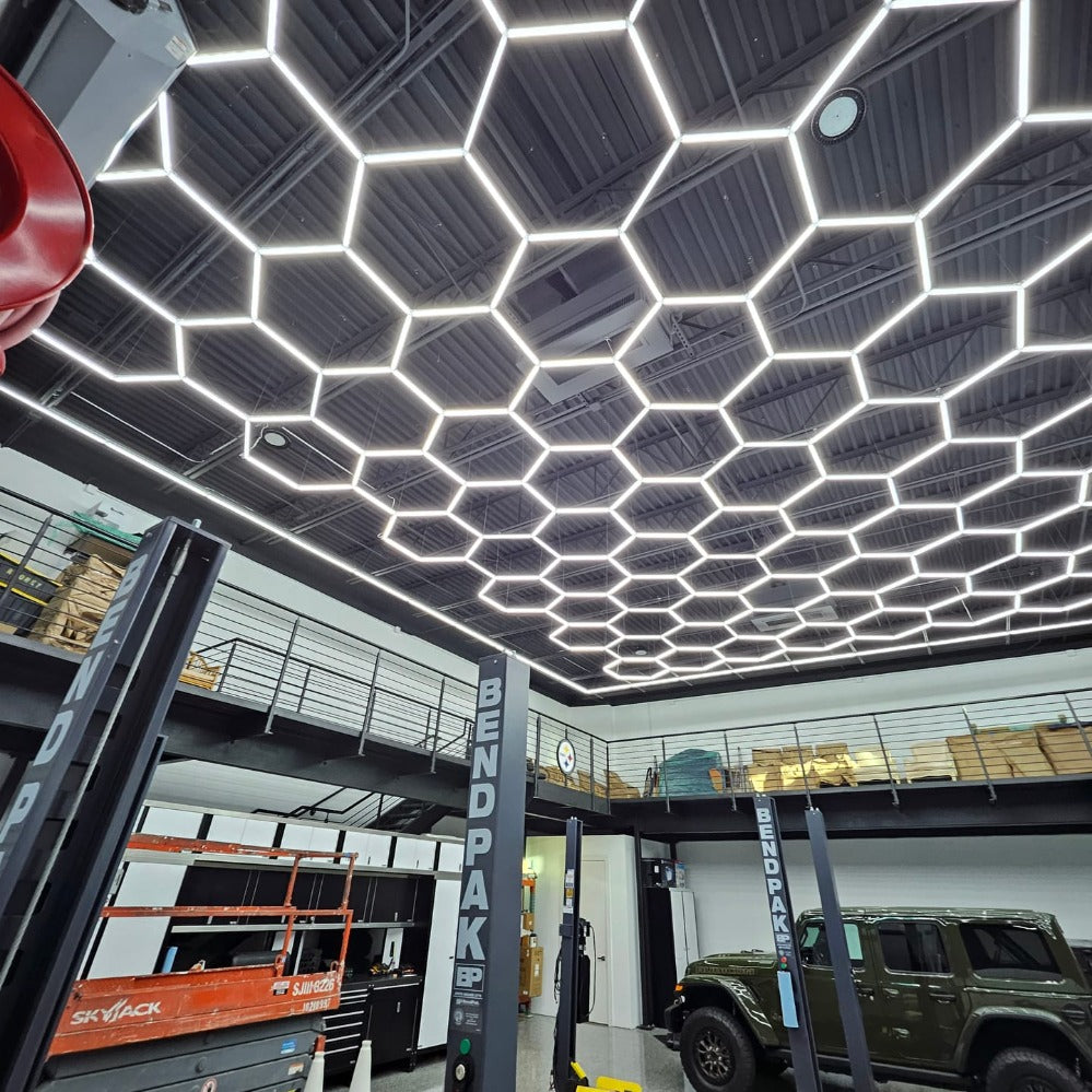 Hexagon Garage Lights  LED Ceiling Grid – Hex Garage
