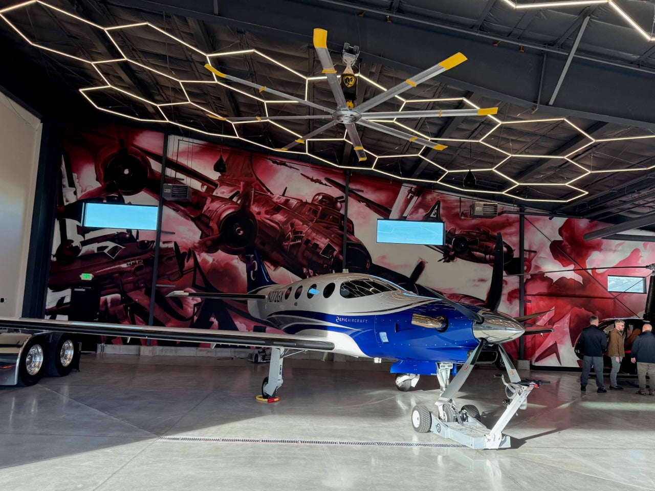 Hex Lights in private hanger