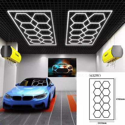 Hexagon garage LED grid light