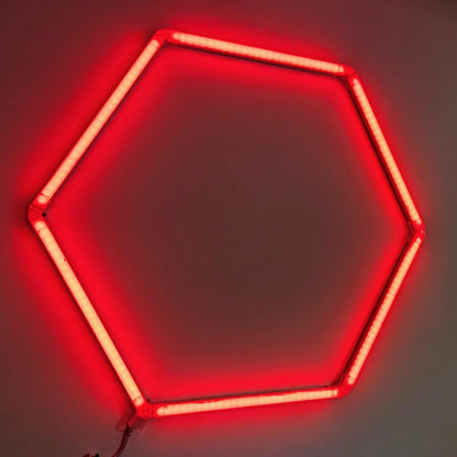 Hexagon Garage Lights Red