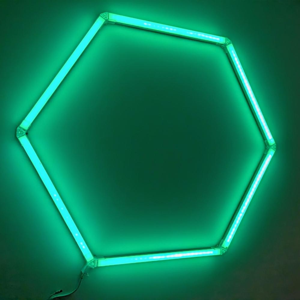 Hexagon Garage Lights Green