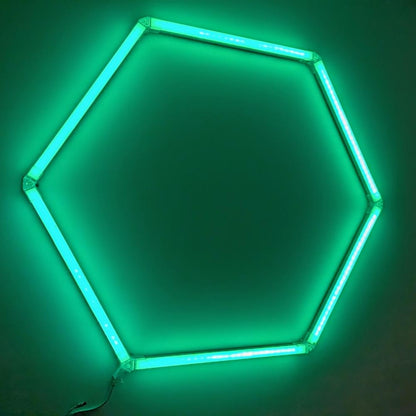 Hexagon Garage Lights Green