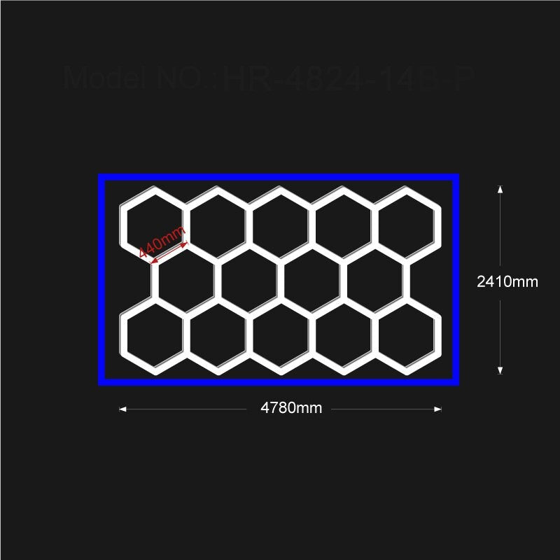 Hexagon_lights_garage_LED_Grid_Light_Blue