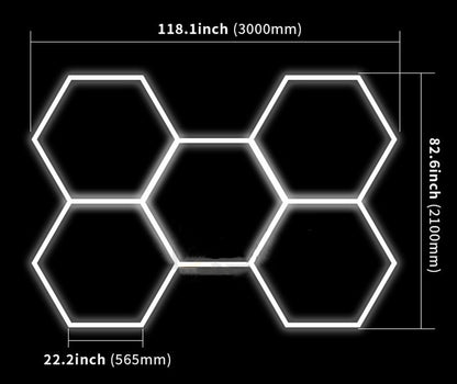 Hexagon garage LED grid light